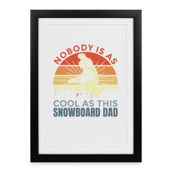 Papa snowboard - Affiche encadrée (27 × 37 cm) - noir - Devant