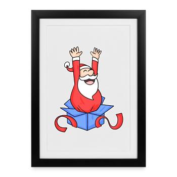 Santa Claus Surprise - Framed poster (27 × 37 cm) - black - Front