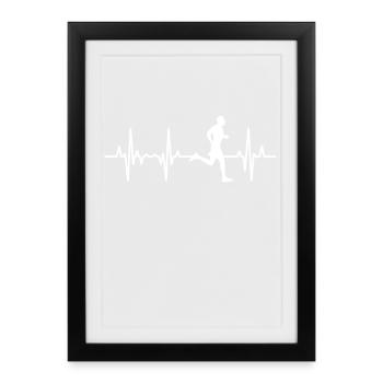Runner Heartbeat - Framed poster (27 × 37 cm) - black - Front