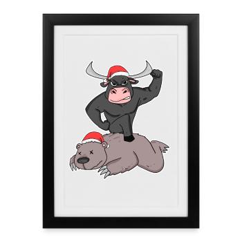Bourse Trading Stock Broker - Affiche encadrée (27 × 37 cm) - noir - Devant