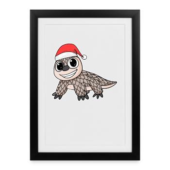 Pholidota Christmas Pangolin - Framed poster (27 × 37 cm) - black - Front