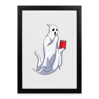 Chips de pommes de terre Halloween fantômes - Affiche encadrée (27 × 37 cm) - noir - Devant