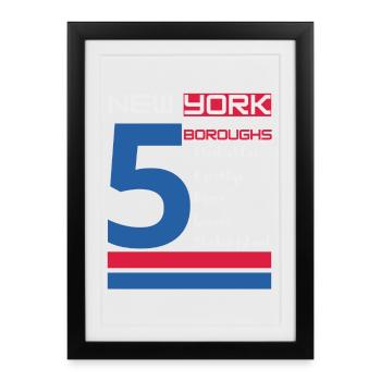 New York City Five Boroughs Love New York Bronx - Framed poster (27 × 37 cm) - black - Front