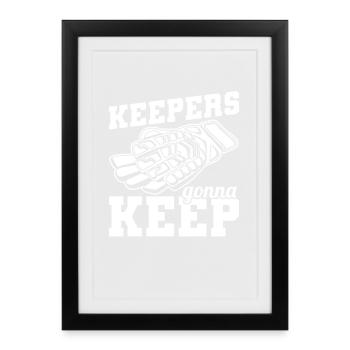 Gardien de but Football - Affiche encadrée (27 × 37 cm) - noir - Devant