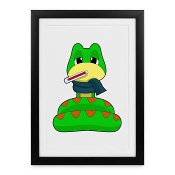 Thermomètre clinique Snake - Affiche encadrée (27 × 37 cm) - noir - Devant