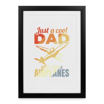 Père de l’avion - Affiche encadrée (27 × 37 cm) - noir - Devant