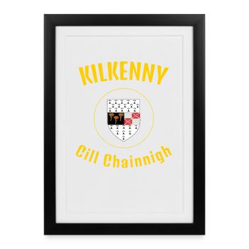 Kilkenny Cill Chainnigh Design Ireland with Crest - Framed poster (27 × 37 cm) - black - Front