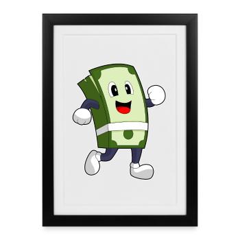 Billet de banque Jogger Jogging Sports - Affiche encadrée (27 × 37 cm) - noir - Devant