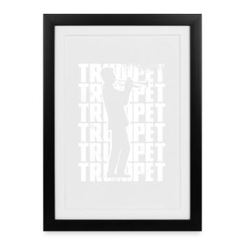 Drôle de trompette - Affiche encadrée (27 × 37 cm) - noir - Devant