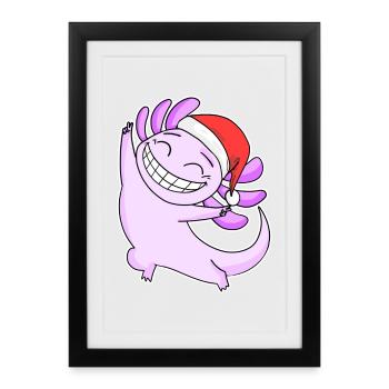 Axolotl Christmas - Framed poster (27 × 37 cm) - black - Front