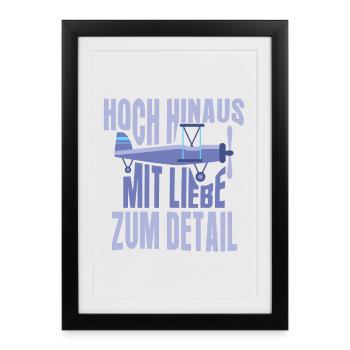 Flugzeug Modellbauer Hoch hinaus Detail Geschenk - Gerahmtes Poster (27 × 37 cm) - Schwarz - Vorne