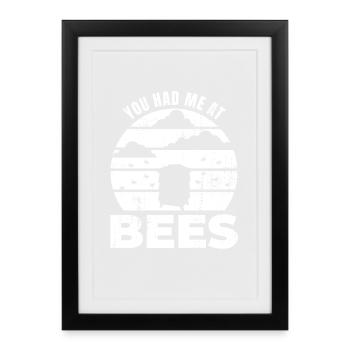 You had me with bees - Framed poster (27 × 37 cm) - black - Front