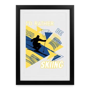 Je préfère skier - Ski Sports d'hiver Skieur - Affiche encadrée (27 × 37 cm) - noir - Devant