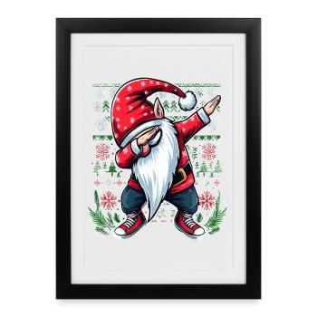 Dabbing St. Nicholas Ugly Christmas - Framed poster (27 × 37 cm) - black - Front