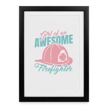 Girl of a great firefighter - Framed poster (27 × 37 cm) - black - Front