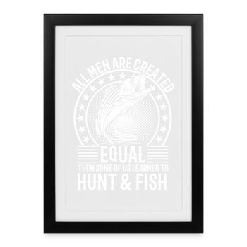 Jagen, Angeln, jeden Tag lieben - Gerahmtes Poster (27 × 37 cm) - Schwarz - Vorne