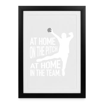 Handball Handballer At Home Team Geschenk Spieler - Gerahmtes Poster (27 × 37 cm) - Schwarz - Vorne