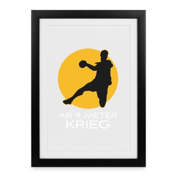 Handball From 9 Meters War Handball Player Gift - Framed poster (27 × 37 cm) - black - Front