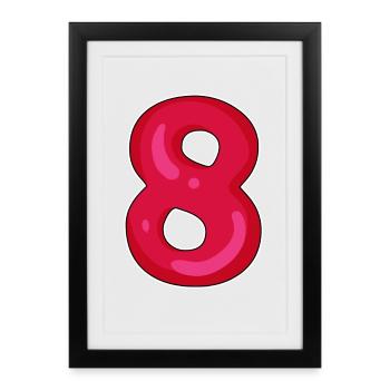 Number 8 Number Eight - Framed poster (27 × 37 cm) - black - Front