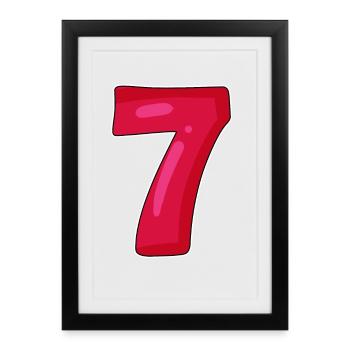 7 red - Framed poster (27 × 37 cm) - black - Front