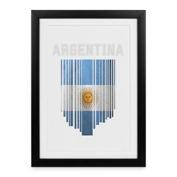 Drapeau de l’Argentine, fierté argentine - Affiche encadrée (27 × 37 cm) - noir - Devant