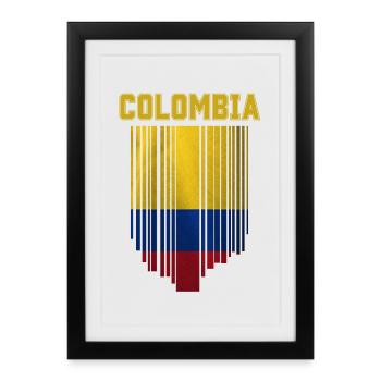 Drapeau de la Colombie, fierté colombienne - Affiche encadrée (27 × 37 cm) - noir - Devant