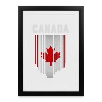 Drapeau du Canada, fierté canadienne - Affiche encadrée (27 × 37 cm) - noir - Devant
