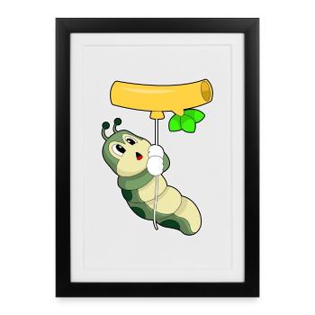 Ballon chenille - Affiche encadrée (27 × 37 cm) - noir - Devant