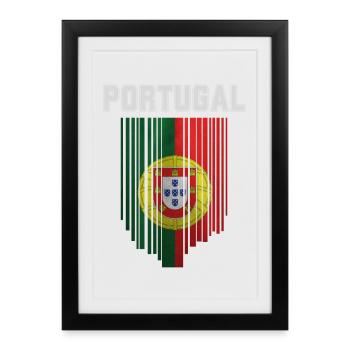 Drapeau du Portugal, fierté portugaise - Affiche encadrée (27 × 37 cm) - noir - Devant