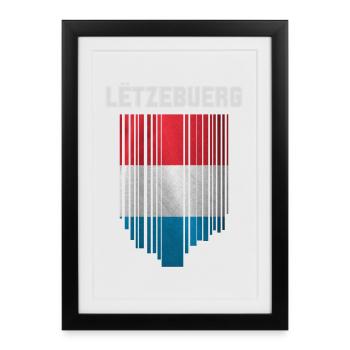 Drapeau du Luxembourg, fierté luxembourgeoise - Affiche encadrée (27 × 37 cm) - noir - Devant