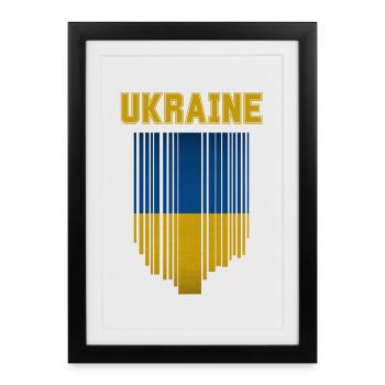 Ukrainian flag, Ukrainian pride - Framed poster (27 × 37 cm) - black - Front