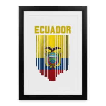 Drapeau de l’Équateur, fierté équatorienne - Affiche encadrée (27 × 37 cm) - noir - Devant