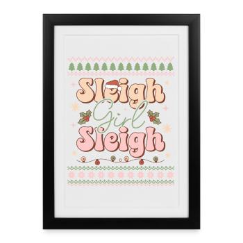 Pull de Noël moche - Affiche encadrée (27 × 37 cm) - noir - Devant