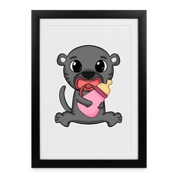 Baby Motif - Framed poster (27 × 37 cm) - black - Front
