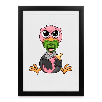 Bébé vautour Motif charogne vautour - Affiche encadrée (27 × 37 cm) - noir - Devant