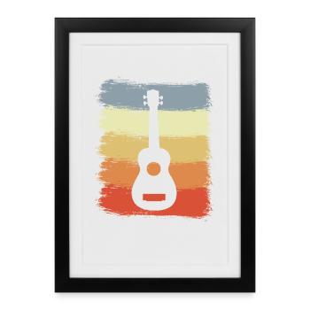 Vintage Ukulele Drawing - Framed poster (27 × 37 cm) - black - Front