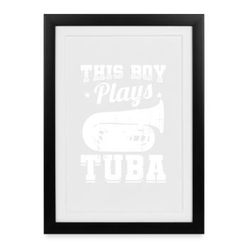 Tuba boy - Framed poster (27 × 37 cm) - black - Front