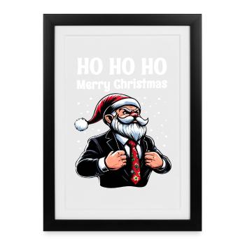Chef Secret Père Noël Joyeux Noël - Affiche encadrée (27 × 37 cm) - noir - Devant