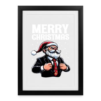 Merry Christmas Chef Imp Christmas Gnome - Framed poster (27 × 37 cm) - black - Front