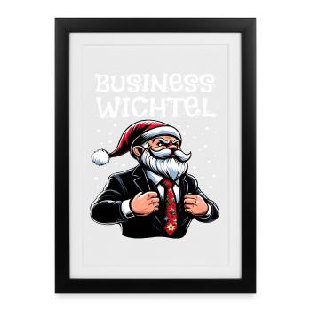 Gnome d’affaires Gnome de Noël - Affiche encadrée (27 × 37 cm) - noir - Devant