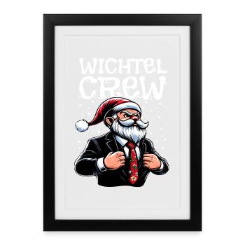 Wichtel Crew Weihnachts Gnome - Gerahmtes Poster (27 × 37 cm) - Schwarz - Vorne