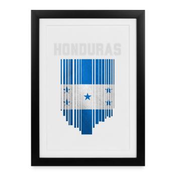 Drapeau du Honduras, fierté hondurienne - Affiche encadrée (27 × 37 cm) - noir - Devant