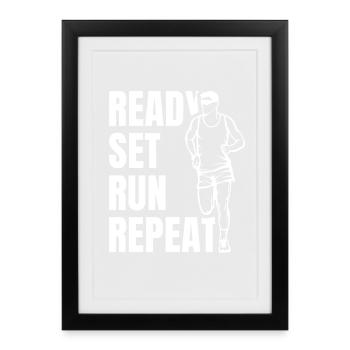 Funny runner saying - Framed poster (27 × 37 cm) - black - Front