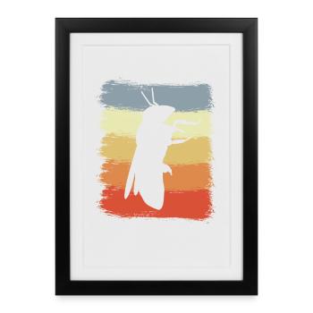 Abeille rétro - Affiche encadrée (27 × 37 cm) - noir - Devant