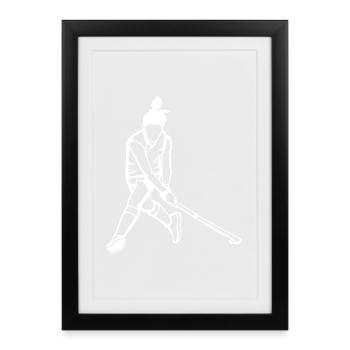 Croquis de hockey - Affiche encadrée (27 × 37 cm) - noir - Devant