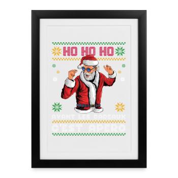 Pull Moche De Noël Cadeau Famille Humour Apéro - Affiche encadrée (27 × 37 cm) - noir - Devant