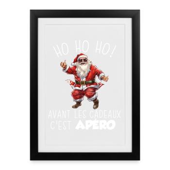 Pull Moche De Nöel 2024 Homme Femme Cadeau Noel - Affiche encadrée (27 × 37 cm) - noir - Devant