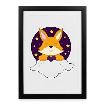 Nuages de renard - Affiche encadrée (27 × 37 cm) - noir - Devant