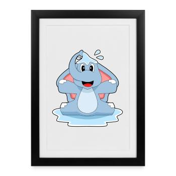 Elephant Water - Affiche encadrée (27 × 37 cm) - noir - Devant