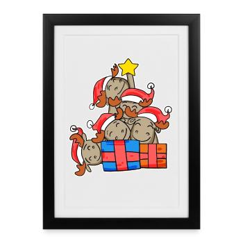 Orignal arbre de Noël Noël - Affiche encadrée (27 × 37 cm) - noir - Devant